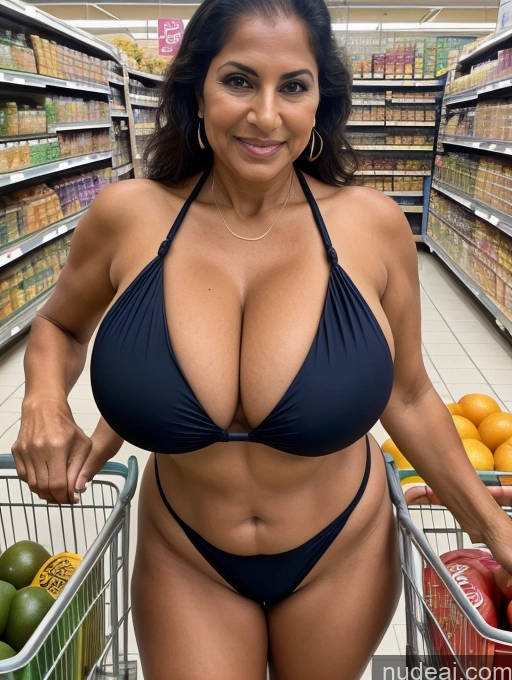 related ai porn images free for Milf One Busty Huge Boobs Tanned Skin 70s Indian Grocery Front View Microkini Thong