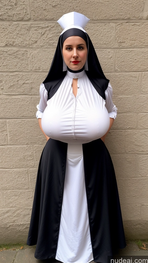 ai nude image of arafed woman in a nun costume posing for a picture pics of Huge Boobs Perfect Boobs Beautiful Busty Lipstick Big Ass Abs Thick Big Hips Perfect Body Fairer Skin White Hair Irish Dirndl Nun Jewelry Underwear Victorian