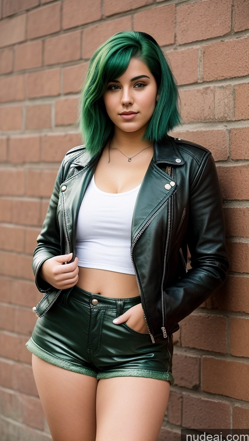 related ai porn images free for Thick Leather 18 Short Shorts Green Hair