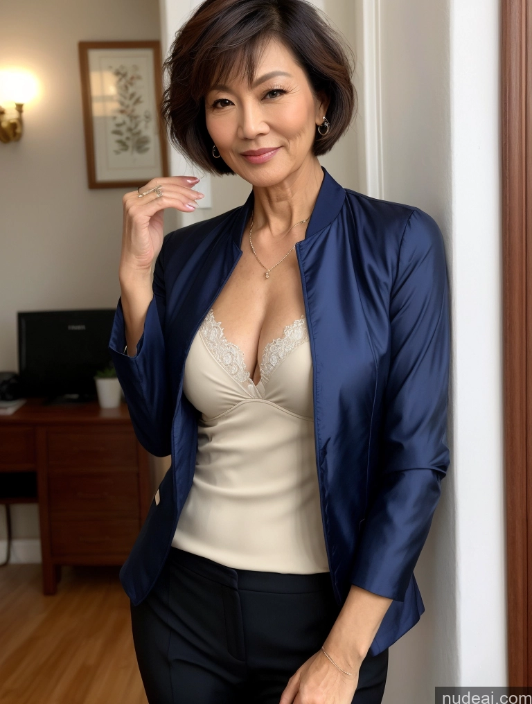 related ai porn images free for Milf Perfect Boobs Beautiful Perfect Body Short Hair 60s Chinese Blouse Bra Jacket Professor Stylish Suit Detailed