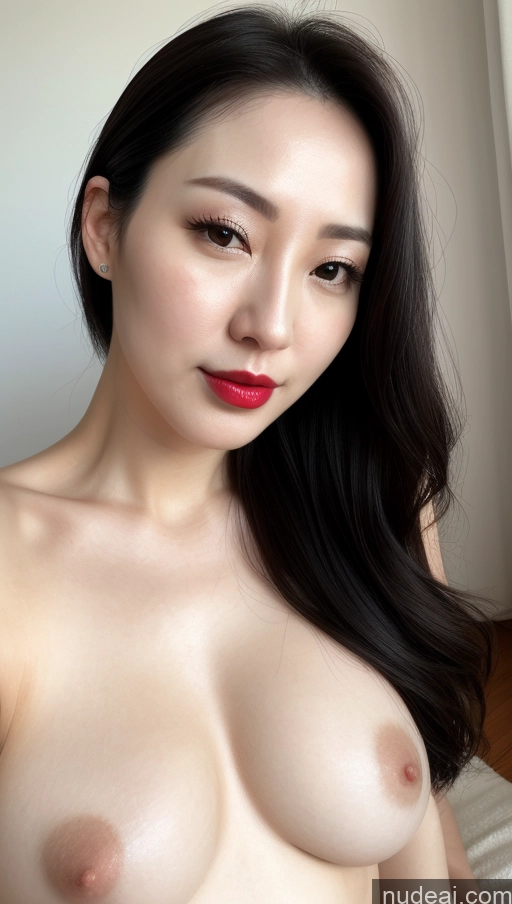 related ai porn images free for Woman One Beautiful Black Hair Detailed Korean 30s Lipstick Slicked Small Tits Close-up View Fairer Skin