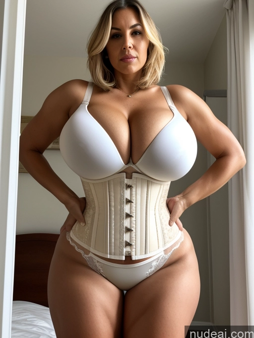 related ai porn images free for Pubic Hair Tanned Skin Huge Boobs Serious Blonde Bobcut Front View Bending Over Cleavage 30s Milf White Corset Push-up Bra Bedroom Sad