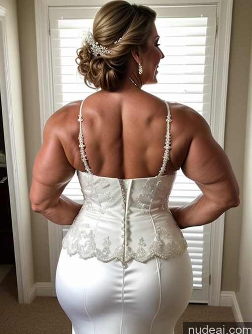 ai nude image of arafed woman in a wedding dress standing in a room pics of Milf Chubby Thick Big Ass Muscular Wedding