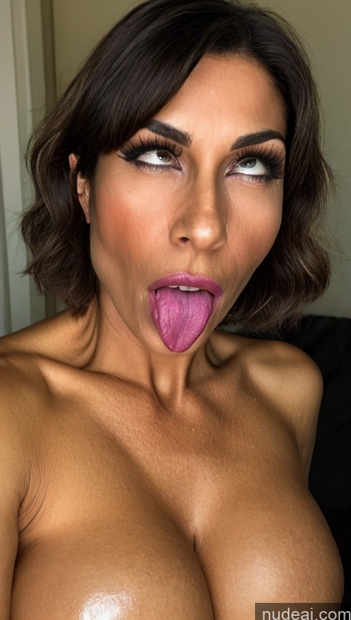 ai nude image of arafed woman with a big breast sticking out her tongue pics of Milf Huge Boobs Beautiful Lipstick Small Ass Skinny Perfect Body Short Hair Tanned Skin 60s Angry Ahegao Brunette Brazilian Skin Detail (beta) Cleavage Transparent Detailed Last Sexy Face