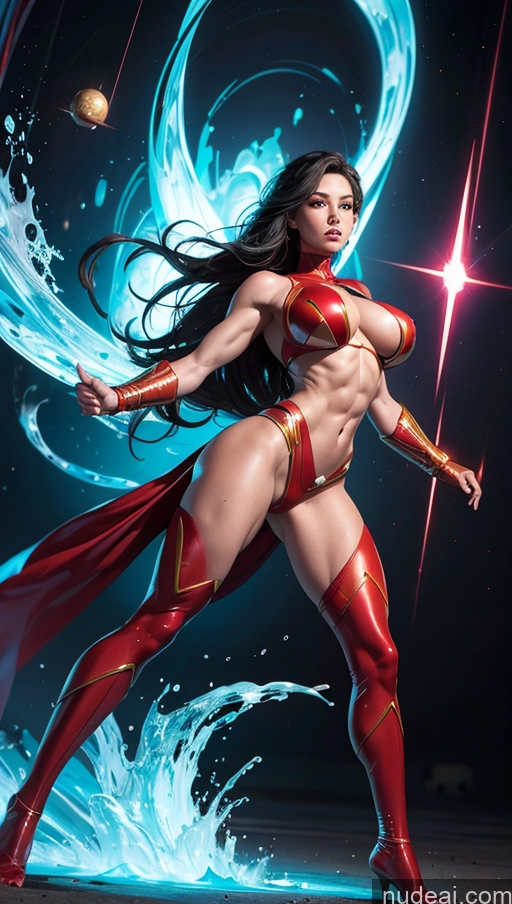 related ai porn images free for Several Perfect Boobs Muscular Abs Surrealist Oasis Dynamic View Superhero Powering Up Superheroine