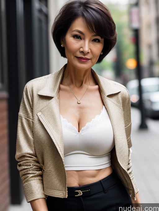 related ai porn images free for Milf Perfect Boobs Beautiful Skinny Perfect Body Short Hair 70s Chinese Blouse Bra Casual Jacket Professor Stylish Dark Lighting Detailed