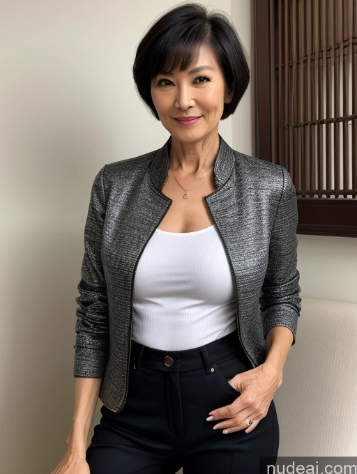 related ai porn images free for Milf Perfect Boobs Beautiful Skinny Perfect Body Short Hair 70s Chinese Blouse Bra Casual Jacket Professor Stylish Dark Lighting Detailed