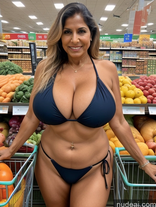 related ai porn images free for Milf One Busty Huge Boobs Tanned Skin 70s Front View Microkini Thong Indian Grocery