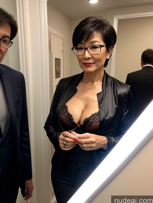 related ai porn images free for Milf Perfect Boobs Beautiful Glasses Perfect Body 50s Pixie Chinese Mirror Selfie Party Blouse Bra Jacket Professor Stylish Suit Cleavage Dark Lighting Detailed