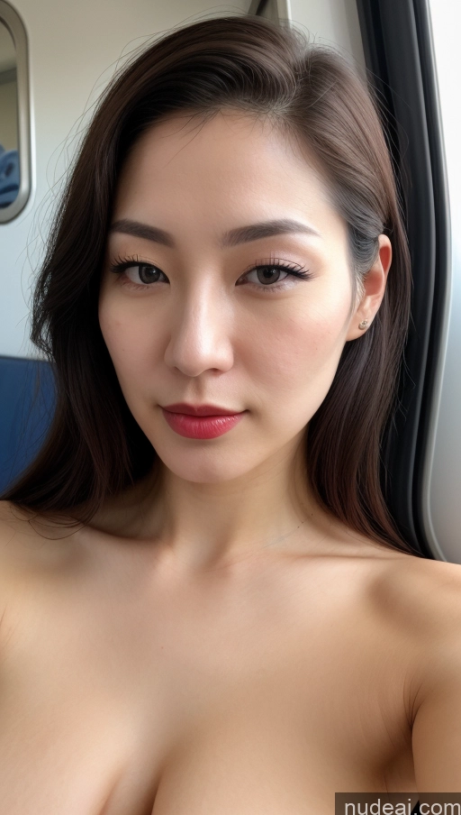 related ai porn images free for Woman One Beautiful Lipstick Fairer Skin 30s Black Hair Slicked Close-up View Train Skin Detail (beta) Detailed Simple Korean Perfect Boobs