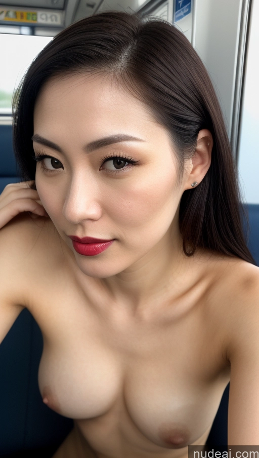 related ai porn images free for Woman One Beautiful Lipstick Fairer Skin 30s Black Hair Close-up View Train Skin Detail (beta) Detailed Simple Slicked Japanese