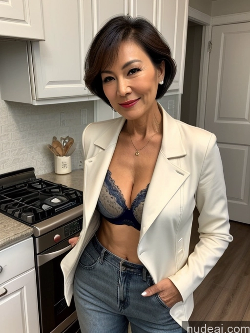 related ai porn images free for Milf Perfect Boobs Beautiful Perfect Body Pixie Chinese Kitchen Bra Casual Jacket Professor Stylish Suit Cleavage Detailed Sexy Face 70s