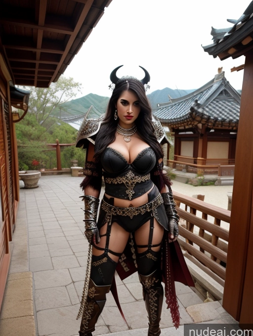 ai nude image of araffe woman in armor and armor posing for a picture pics of Perfect Boobs Perfect Body Sexy Face Black Hair Onsen Gloves Lingerie Cleavage Jewelry Pearl Jewelry Korean Fairer Skin Pixie Khorne Busty Fantasy Armor