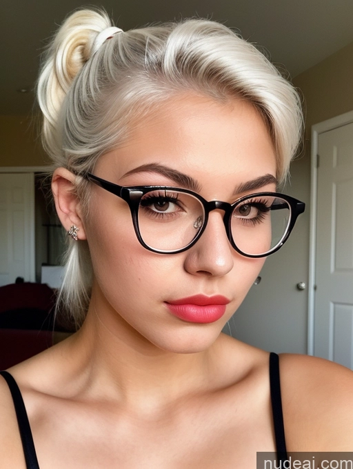 related ai porn images free for Perfect Boobs Pouting Lips Ponytail Thin Round Glasses 18 White Hair