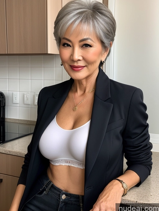 related ai porn images free for Milf Perfect Boobs Beautiful Perfect Body 70s Pixie Chinese Kitchen Bra Casual Jacket Professor Stylish Suit Cleavage Detailed Sexy Face