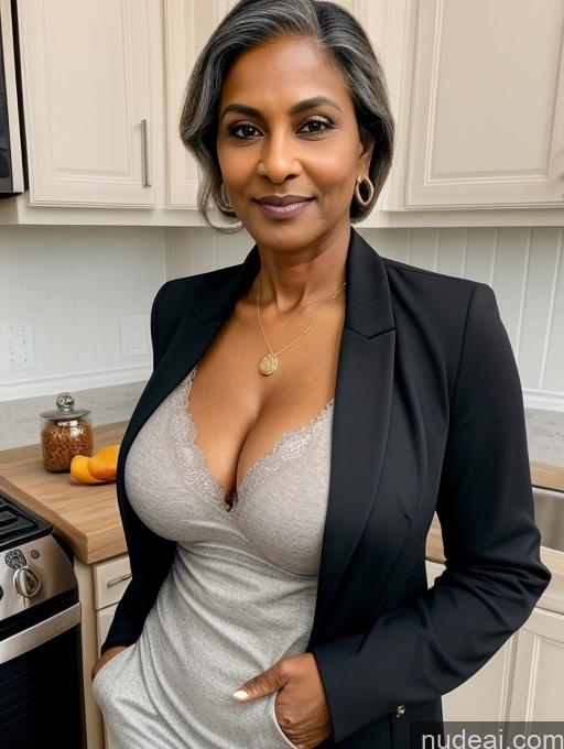 related ai porn images free for Milf Perfect Boobs Beautiful Perfect Body Dark Skin 60s Indian Kitchen Bra Casual Jacket Professor Stylish Suit Cleavage Detailed Sexy Face