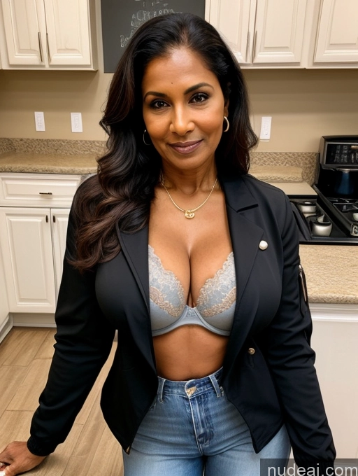 related ai porn images free for Milf Perfect Boobs Beautiful Perfect Body Dark Skin 70s Indian Kitchen Bra Casual Jacket Professor Stylish Suit Cleavage Detailed Sexy Face