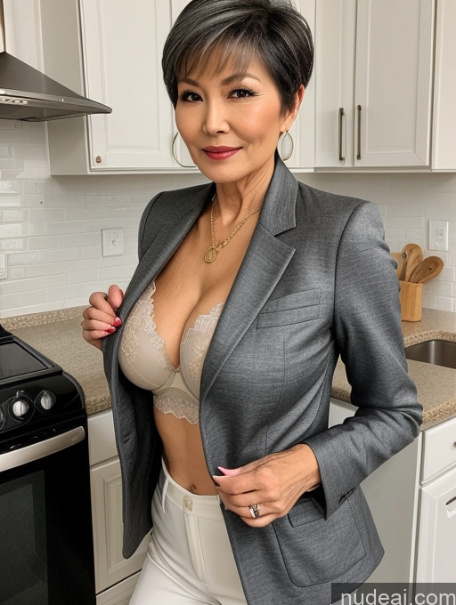 related ai porn images free for Milf Perfect Boobs Beautiful Perfect Body 70s Pixie Chinese Kitchen Bra Casual Jacket Professor Stylish Suit Cleavage Detailed Sexy Face