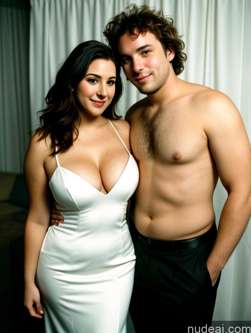 related ai porn images free for Several Busty Big Ass Fairer Skin 20s Brunette Messy White Film Photo Party Dress Wedding Cleavage Dark Lighting Detailed Stylish Woman + Man Chubby Big Hips Undressing Another