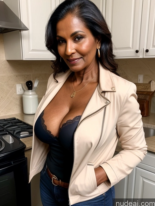 related ai porn images free for Milf Perfect Boobs Beautiful Perfect Body Dark Skin Indian Kitchen Bra Casual Jacket Professor Stylish Suit Cleavage Detailed Sexy Face 70s