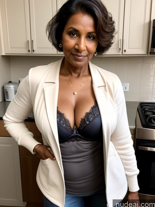 related ai porn images free for Milf Perfect Boobs Beautiful Perfect Body Dark Skin 70s Indian Kitchen Bra Casual Jacket Professor Stylish Suit Cleavage Detailed Sexy Face