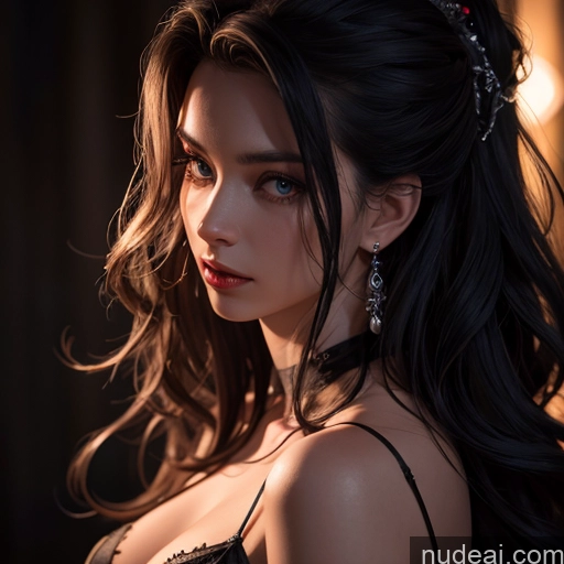 related ai porn images free for Beautiful 20s Bikini Dark Lighting Detailed Long Hair Close-up View Woman