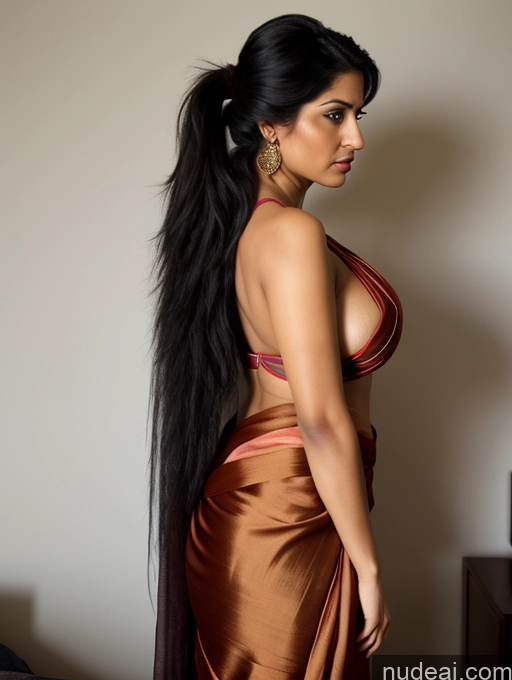 related ai porn images free for Woman One Perfect Boobs Beautiful 30s Seductive Black Hair Long Hair Indian Bedroom T-pose Sari Side View