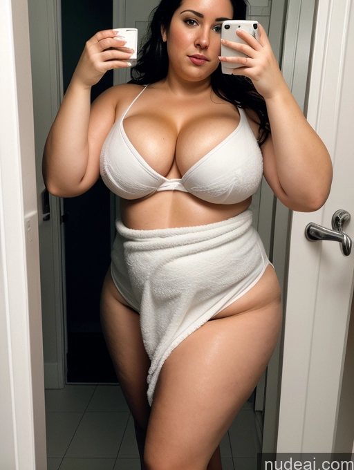 related ai porn images free for Woman Several Busty Big Ass Big Hips Fairer Skin 30s Brunette Messy White Film Photo Dark Lighting Detailed Fat Towel Bathroom