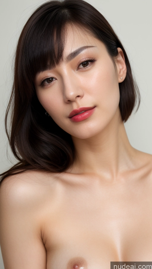 related ai porn images free for Beautiful Lipstick Fairer Skin Skin Detail (beta) Detailed One Black Hair 30s Woman Close-up View Small Tits Korean Bangs Skinny