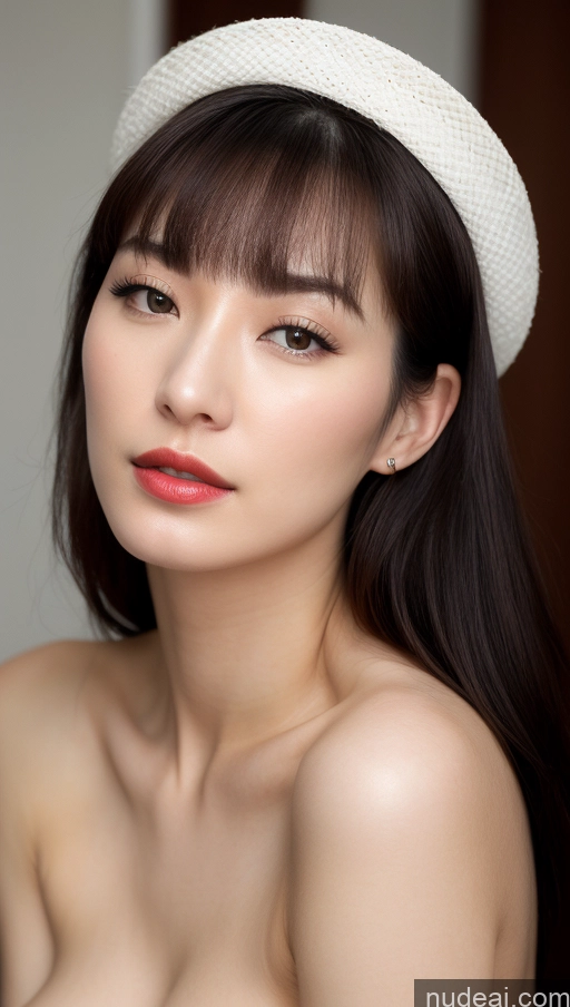 related ai porn images free for Beautiful Lipstick Fairer Skin Skin Detail (beta) Detailed One Black Hair 30s Woman Close-up View Small Tits Korean Bangs Perfect Body