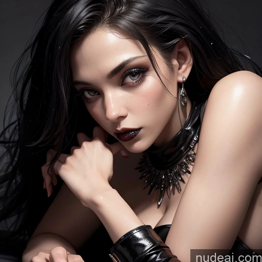 related ai porn images free for Woman One 18 Long Hair Black Hair White Close-up View Goth Sexy Face Seductive