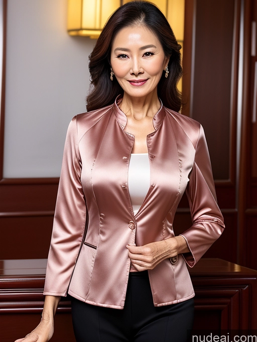 ai nude image of arafed woman in a pink jacket standing in a room pics of Woman Perfect Body Perfect Boobs Beautiful 70s Chinese Blouse Bra Jacket Professor Stylish Suit Detailed