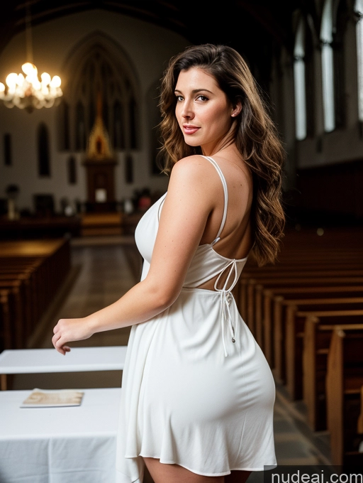 related ai porn images free for Busty Big Ass Big Hips Fairer Skin 30s Brunette Messy White Film Photo Dark Lighting Detailed Chubby Church Back View Dress Stylish Sundress Woman