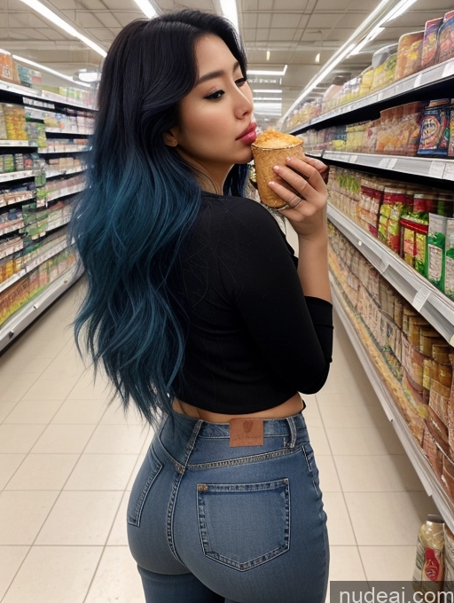 related ai porn images free for Woman One Busty Perfect Boobs Beautiful Big Ass Perfect Body 20s Pouting Lips Blue Hair Messy Korean Illustration Grocery Eating Boots Blouse Jeans Cleavage Jewelry Dark Lighting Detailed Back View