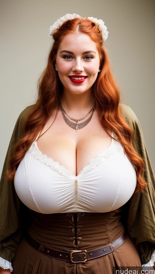 ai nude image of arafed woman with red hair and a white bralet posing for a picture pics of Huge Boobs Busty Perfect Boobs Big Ass Lipstick Thick Perfect Body Big Hips Western Pubic Hair Cleavage Model Victorian Vintage Ginger Ponytail Chubby Fairer Skin Irish Happy Jewelry Medieval