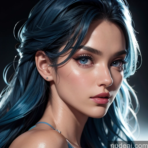 related ai porn images free for Beautiful 20s Skin Detail (beta) Bikini Bright Lighting Detailed Seductive Close-up View Miss Universe Model Blue Hair