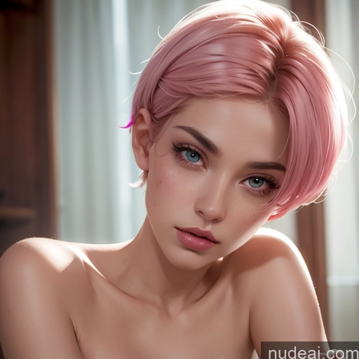 related ai porn images free for Beautiful 20s Skin Detail (beta) Bikini Bright Lighting Detailed Seductive Close-up View Miss Universe Model Pink Hair Short Hair