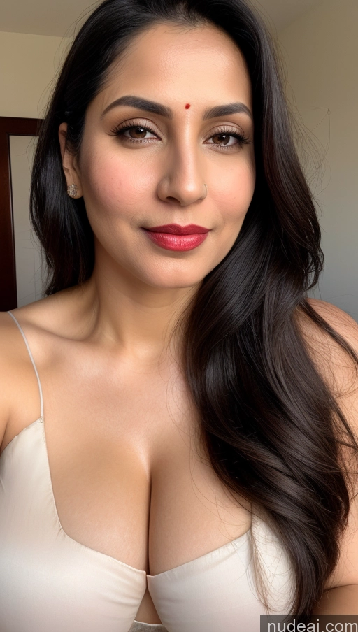 related ai porn images free for Woman One Fairer Skin Black Hair Skin Detail (beta) 40s Slicked Sari Close-up View Lipstick Huge Boobs Thick Beautiful White Cleavage