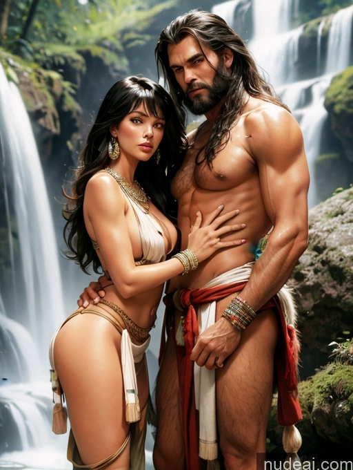 related ai porn images free for Tanned Skin Native American Tribal GZCfinal Waterfall Forest Art By Boris Vallejo Boris Vallejo Art Style Fr4z3tt4 Bangs Traditional Woman + Man Jewelry