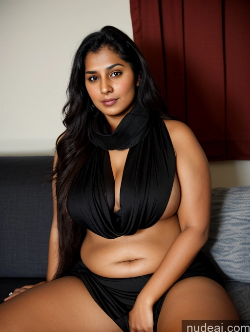 ai nude image of arafed woman in a black dress sitting on a couch pics of Wife Or Girlfriend Chubby Pubic Hair Dark Skin Hairy Women 18 Black Hair Indian Couch Sari Long Hair Big Ass Big Hips Busty Perfect Boobs Pantyhose Scarf