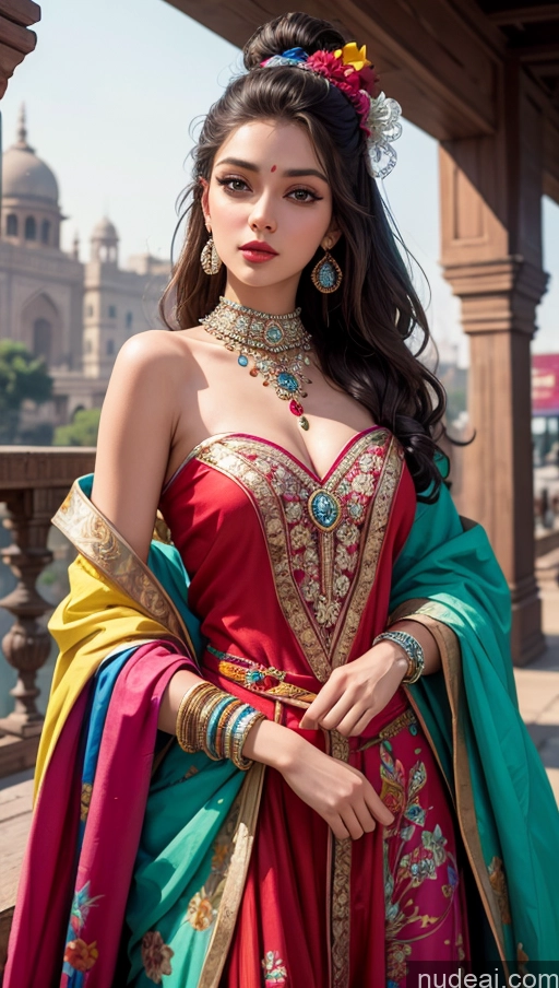 ai nude image of araffe woman in a red and green dress with a colorful shawl pics of Woman Indian Beautiful Delhi Harlequin