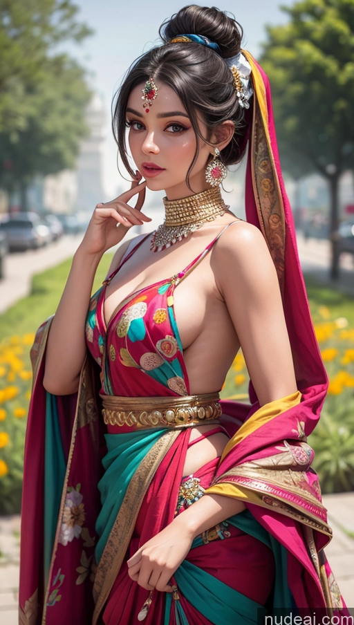 ai nude image of araffe woman in a colorful sari posing for a picture pics of Woman Indian Beautiful Delhi Harlequin