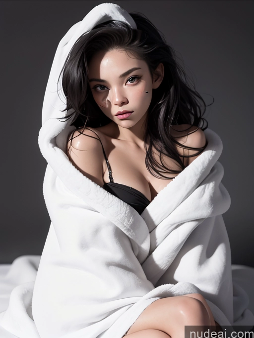 related ai porn images free for Black Hair One Woman 18 Sexy Face Close-up View White On Back Dark Lighting Long Hair Towel Cozy Blanket