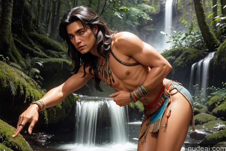 related ai porn images free for Tanned Skin Native American Tribal Detailed Waterfall Forest Fr4z3tt4 Fantasy Style Jeff Easley Traditional Thong Mini Skirt