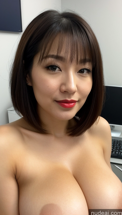 related ai porn images free for Woman One Huge Boobs Beautiful Lipstick Fairer Skin 30s Black Hair Bobcut Japanese Skin Detail (beta) Close-up View Office Detailed