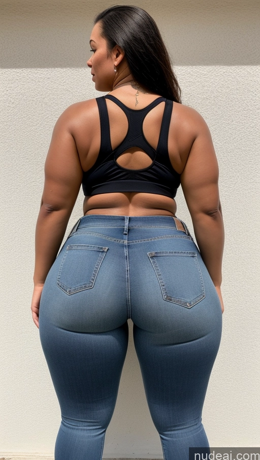 ai nude image of a close up of a woman in jeans with a back view of her butt pics of Big Ass Big Hips Jeans Athlete