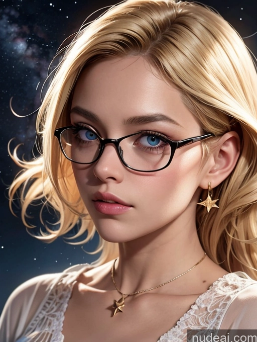 related ai porn images free for Woman One Small Tits Short Blonde Long Hair German Thick Chubby Glasses Blouse Stargazing