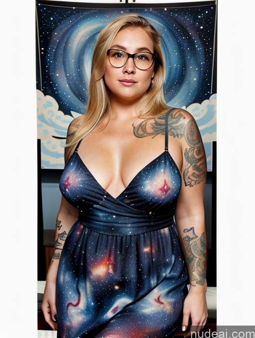 related ai porn images free for Woman One Blonde Long Hair German Chubby Dress Thick 20s Fat Small Tits Glasses Tattoos Stargazing