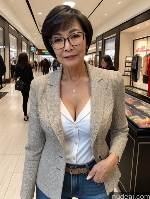 related ai porn images free for Milf Two Perfect Body Perfect Boobs Beautiful Glasses 70s Short Hair Chinese Mall Blouse Bra Casual Jacket Suit Stylish Secretary Professor Cleavage Detailed