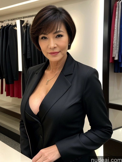 related ai porn images free for Milf Two Perfect Body Perfect Boobs Beautiful 70s Short Hair Chinese Mall Blouse Bra Casual Jacket Suit Stylish Secretary Professor Cleavage Detailed Sexy Face Shirt Dark Lighting